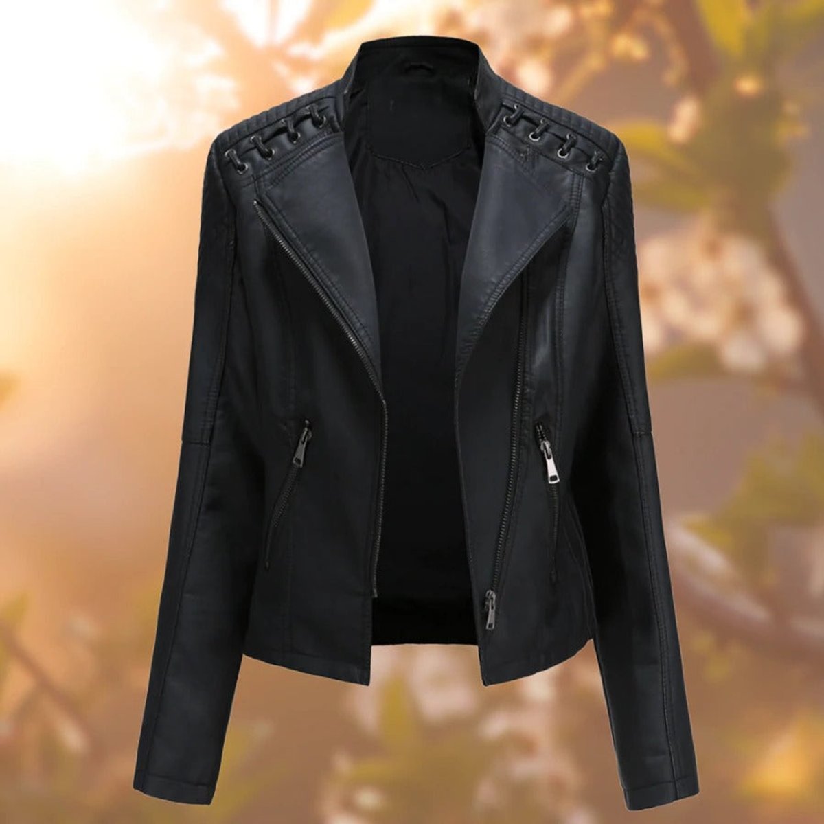 Moto-Style Zip-Up Jacket