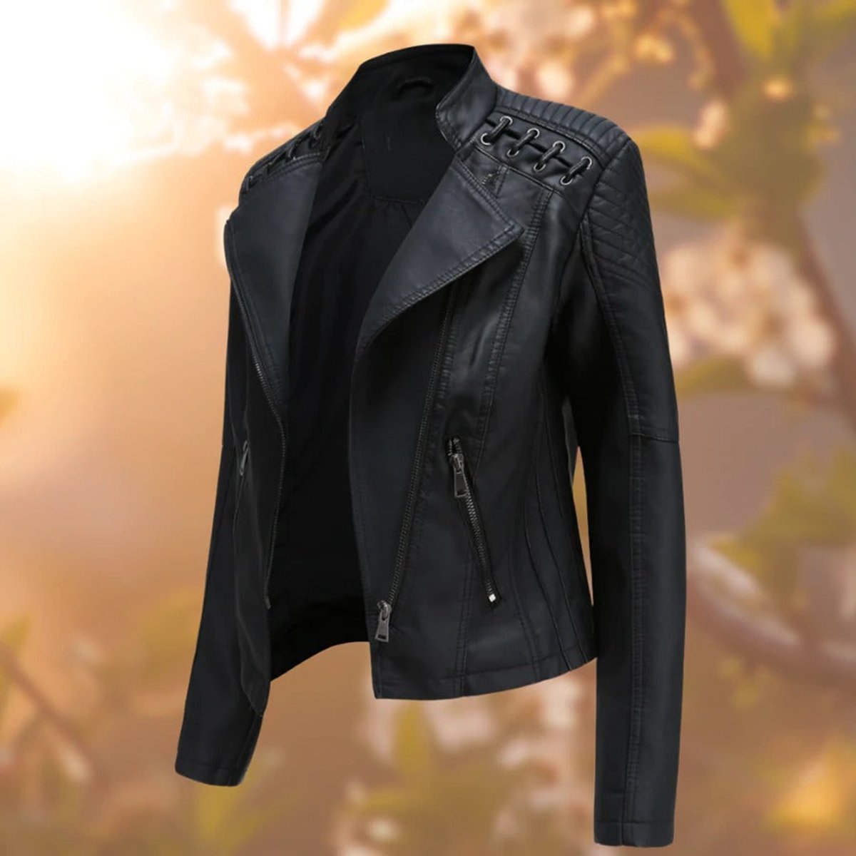 Moto-Style Zip-Up Jacket