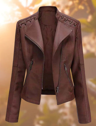 Moto-Style Zip-Up Jacket
