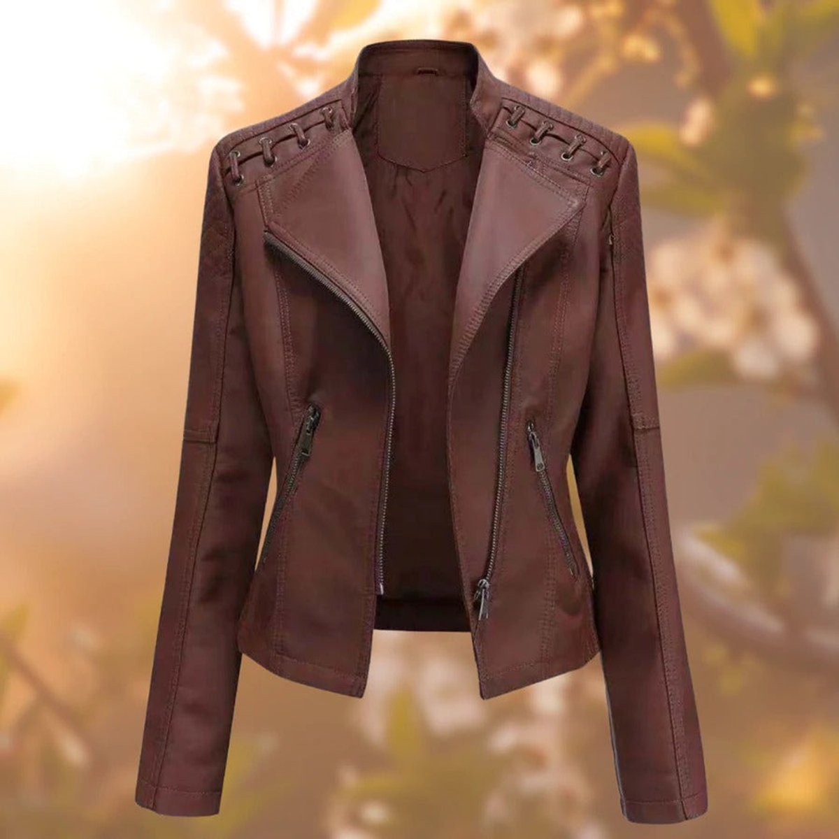 Moto-Style Zip-Up Jacket