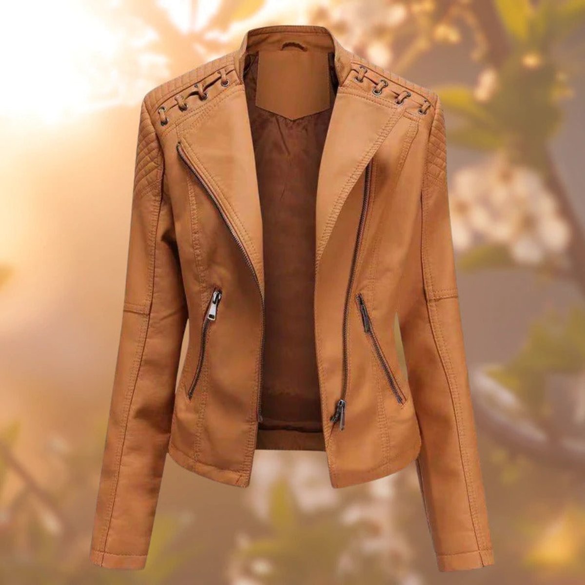 Moto-Style Zip-Up Jacket