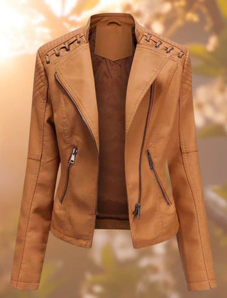 Moto-Style Zip-Up Jacket