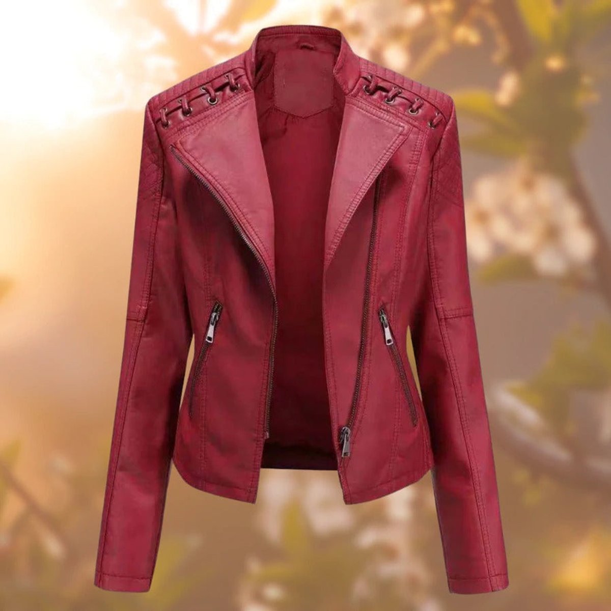 Moto-Style Zip-Up Jacket