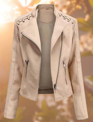 Moto-Style Zip-Up Jacket