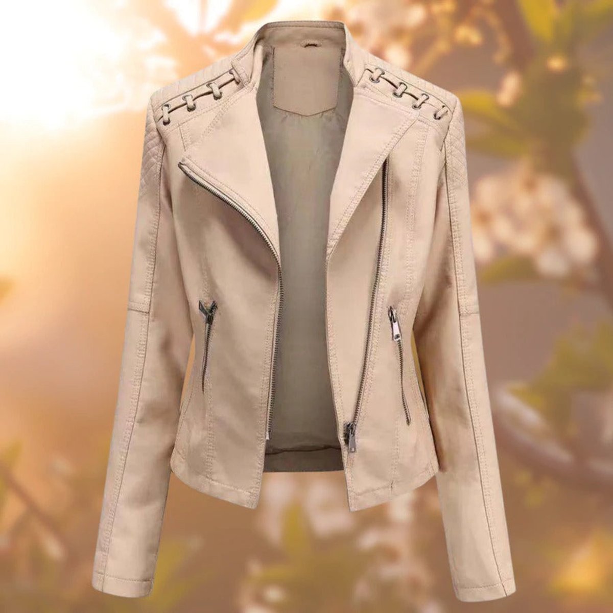 Moto-Style Zip-Up Jacket