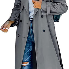 Double-Breasted Belted Longline Trench Coat