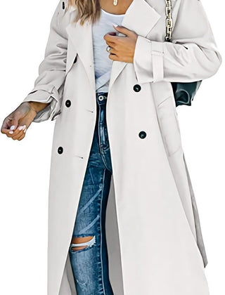 Double-Breasted Belted Longline Trench Coat