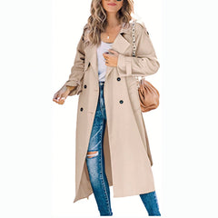 Double-Breasted Belted Longline Trench Coat