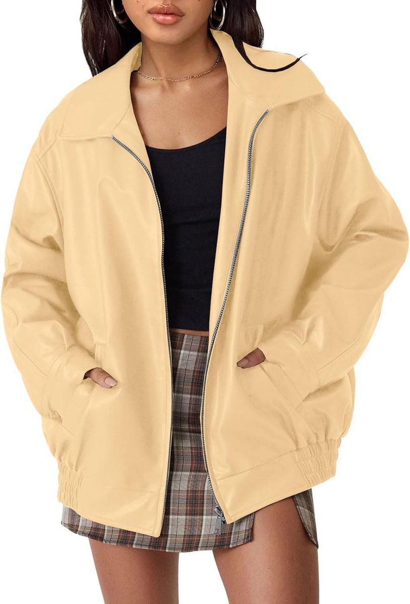 Relaxed Zip-Up Bomber Jacket