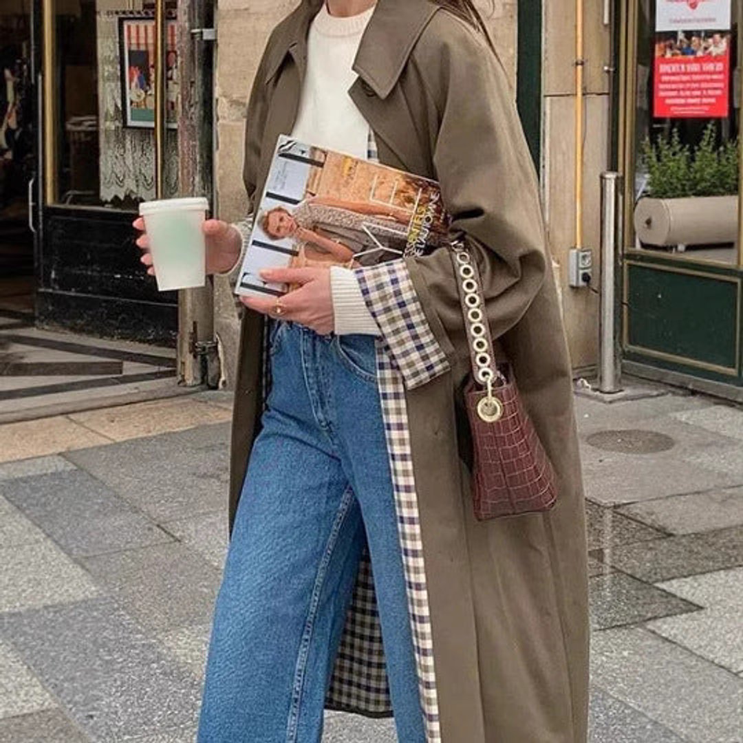 Refined Oversized Long Trench Coat