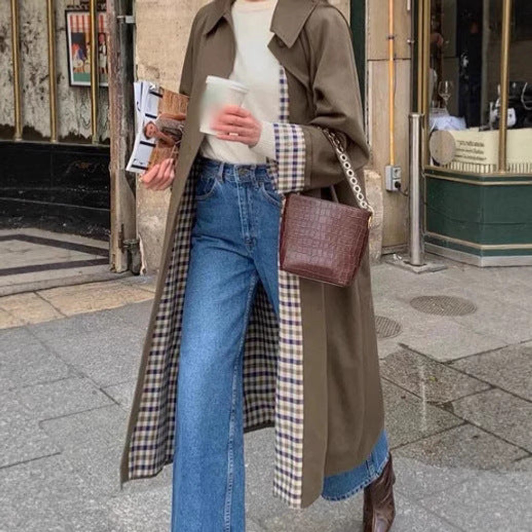 Refined Oversized Long Trench Coat