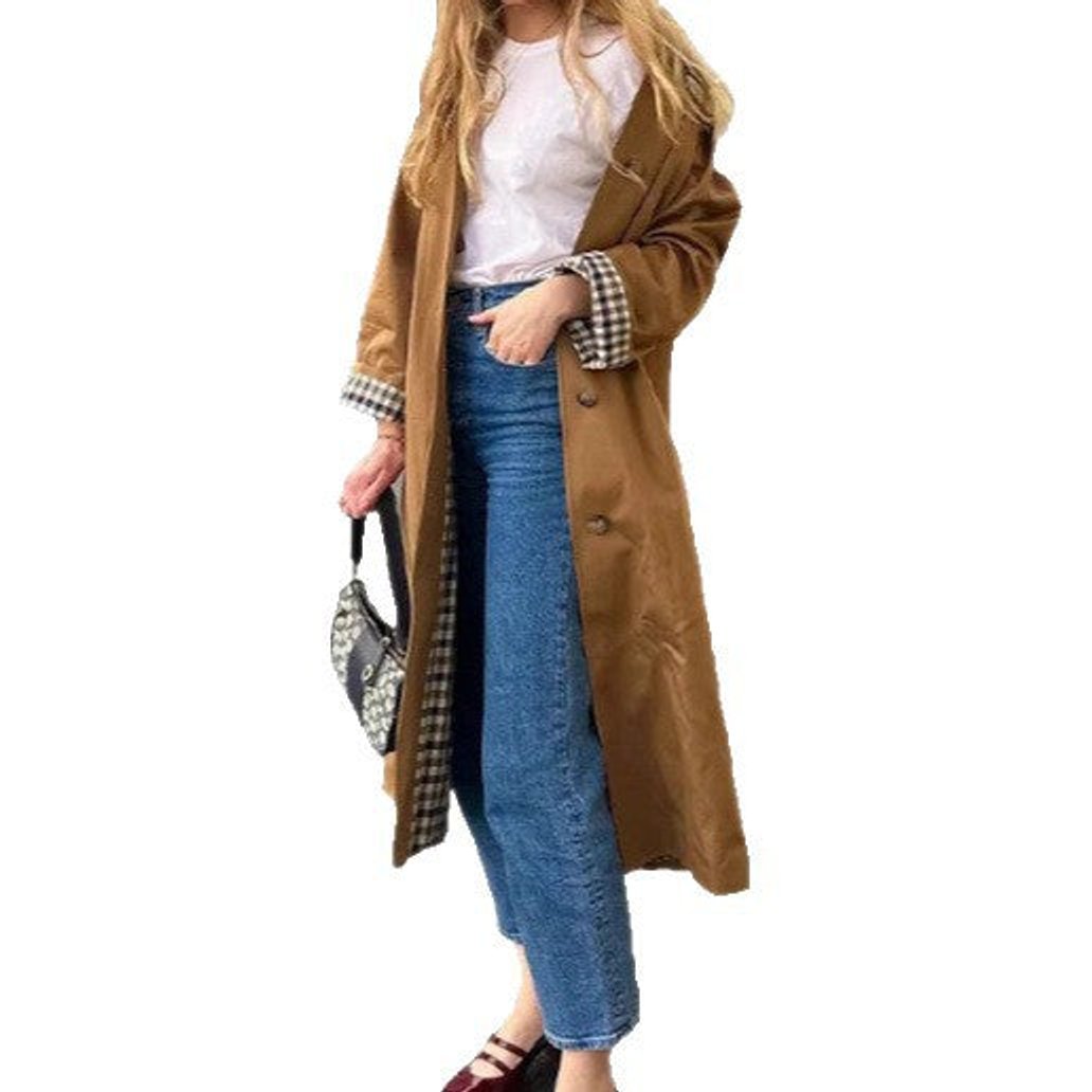 Refined Oversized Long Trench Coat