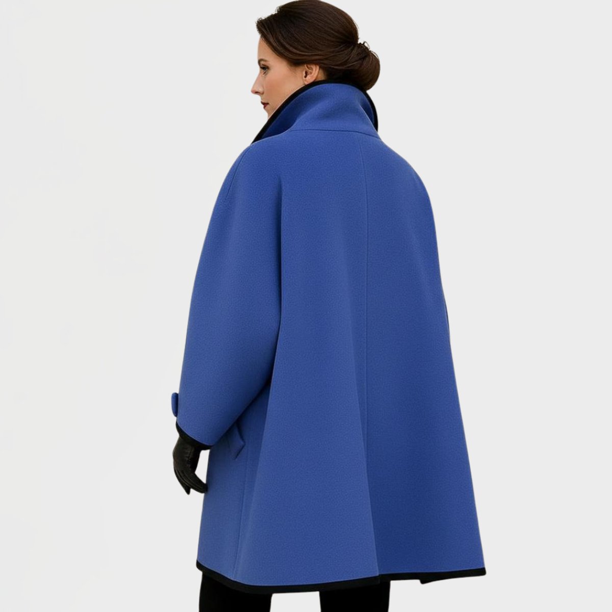 Oversized Contrast-Trim Coat