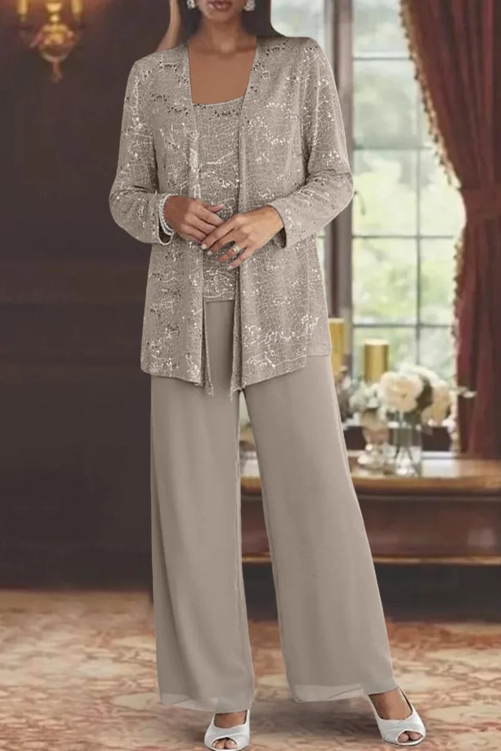 Elegant Layered Three-Piece Pants Set for Women