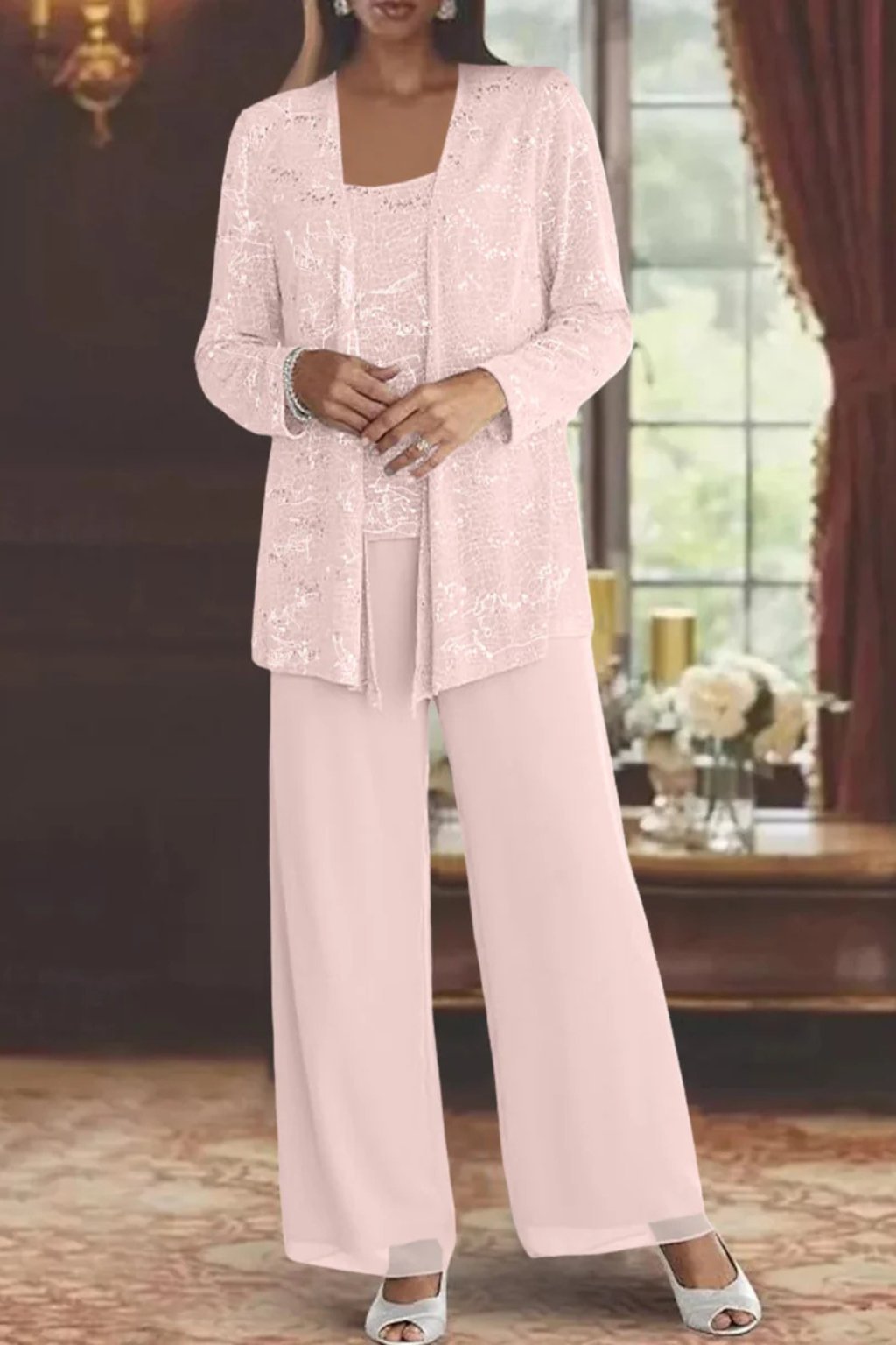 Elegant Layered Three-Piece Pants Set for Women