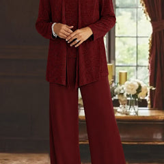 Elegant Layered Three-Piece Pants Set for Women