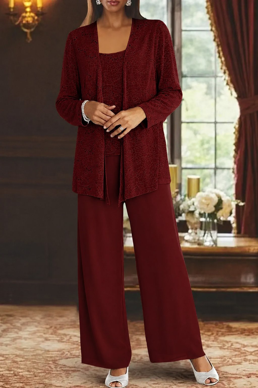 Elegant Layered Three-Piece Pants Set for Women