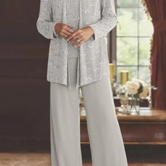 Elegant Layered Three-Piece Pants Set for Women