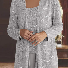Elegant Layered Three-Piece Pants Set for Women