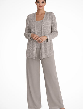 Elegant Layered Three-Piece Pants Set for Women
