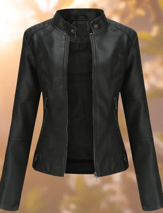 Slim-Fit Zip-Up Moto Jacket