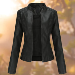 Slim-Fit Zip-Up Moto Jacket