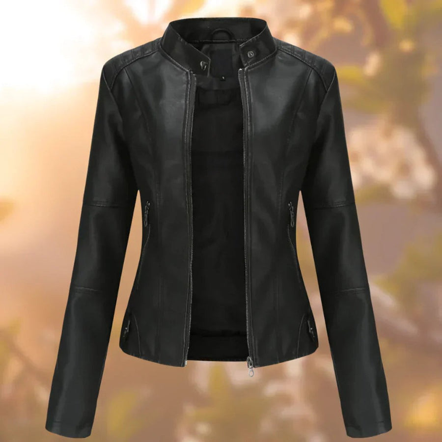 Slim-Fit Zip-Up Moto Jacket