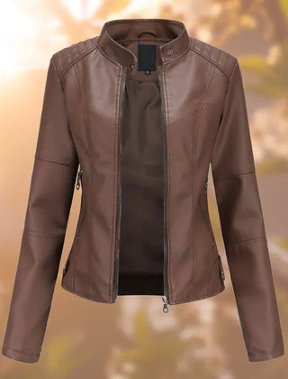 Slim-Fit Zip-Up Moto Jacket