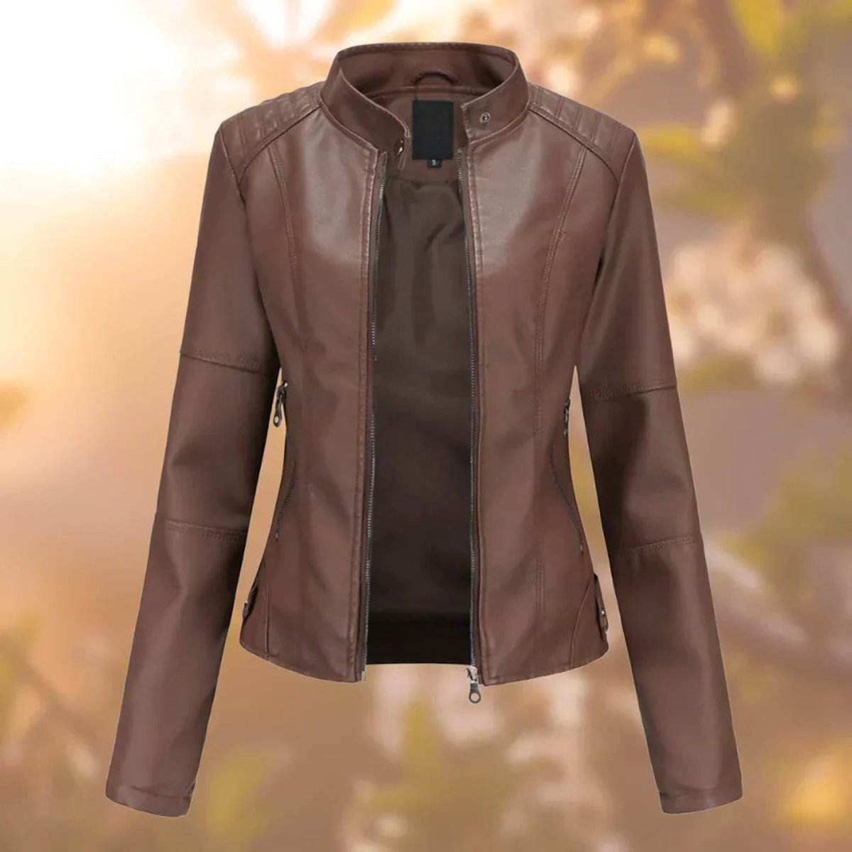 Slim-Fit Zip-Up Moto Jacket
