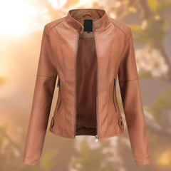 Slim-Fit Zip-Up Moto Jacket