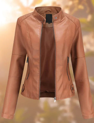 Slim-Fit Zip-Up Moto Jacket