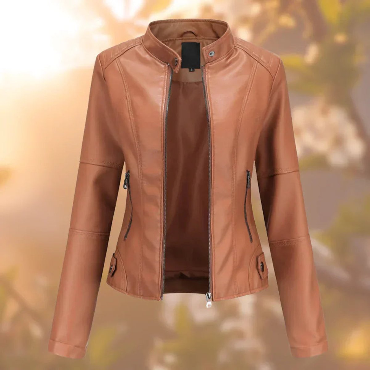 Slim-Fit Zip-Up Moto Jacket