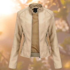 Slim-Fit Zip-Up Moto Jacket