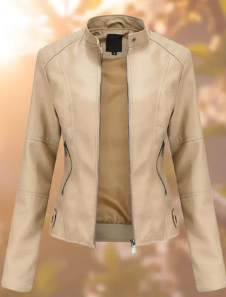 Slim-Fit Zip-Up Moto Jacket