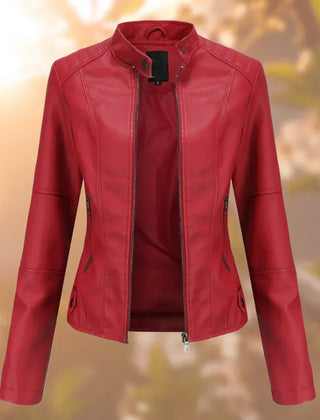 Slim-Fit Zip-Up Moto Jacket