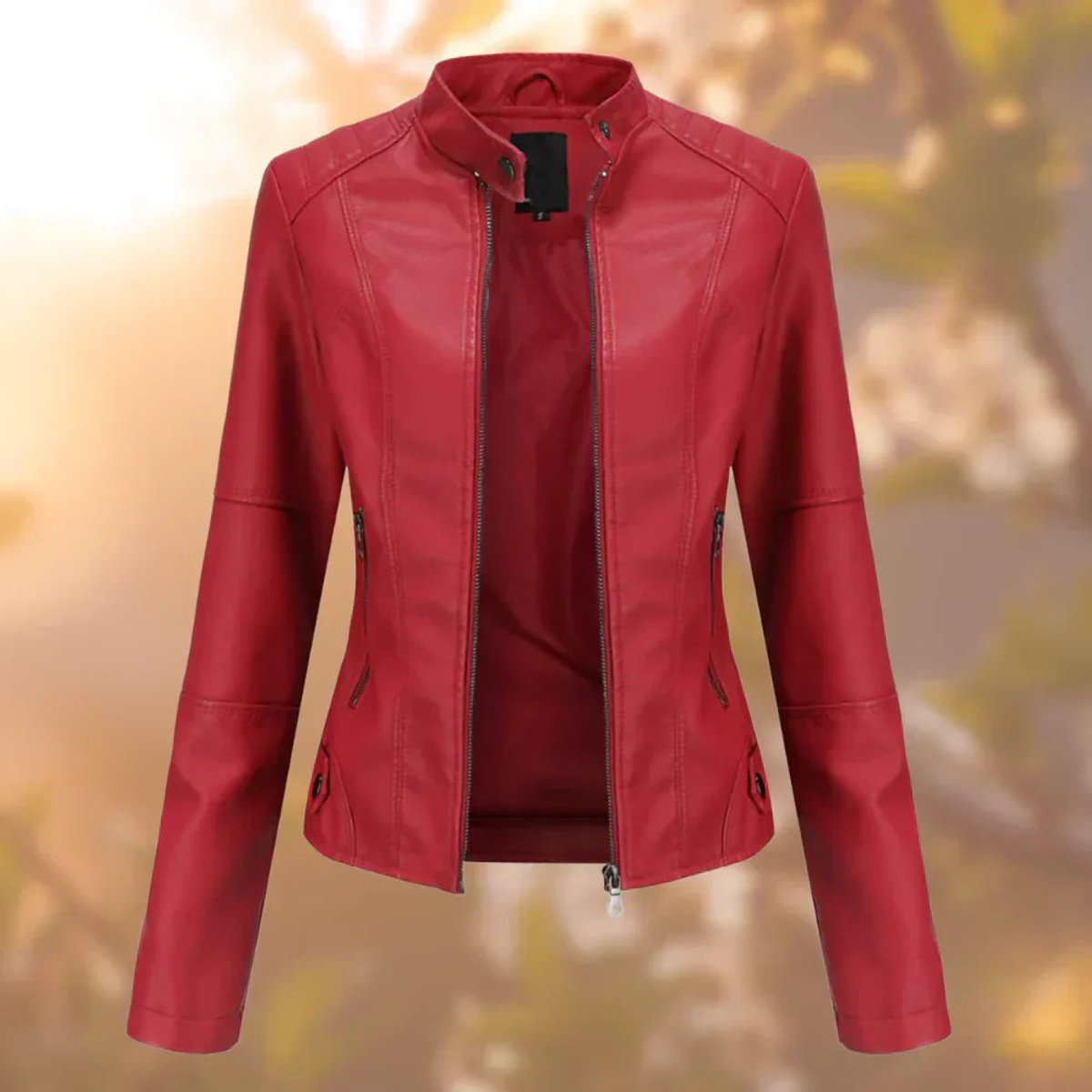 Slim-Fit Zip-Up Moto Jacket