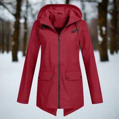 Hooded Waterproof Longline Rain Jacket