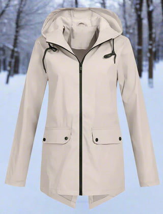 Hooded Waterproof Longline Rain Jacket