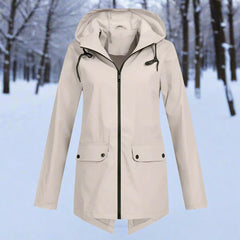 Hooded Waterproof Longline Rain Jacket