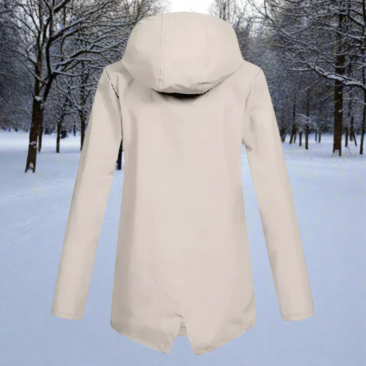 Hooded Waterproof Longline Rain Jacket