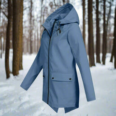 Hooded Waterproof Longline Rain Jacket