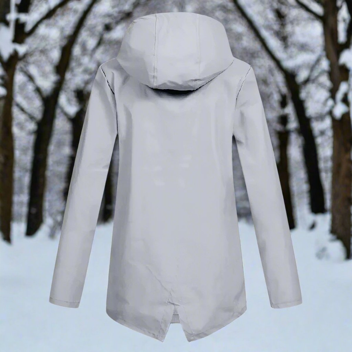 Hooded Waterproof Longline Rain Jacket