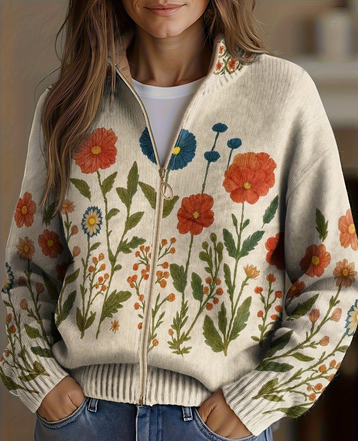 Wildflower Meadow Zip Cardigan