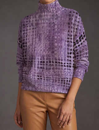 Lavender Lattice Turtleneck